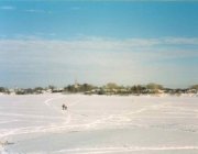 Вид на микрорайон Свистуха зимой с Монастырского острова